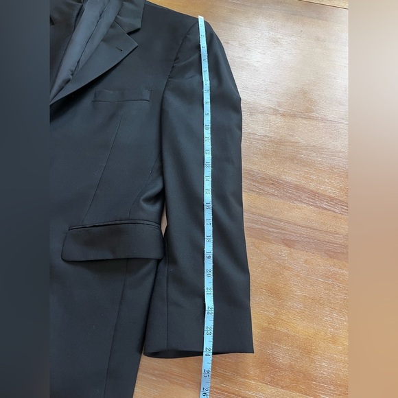 Jos. A. Bank men solid black 100% wool sportcoat jacket blazer brass buttons 42S - Picture 9 of 9